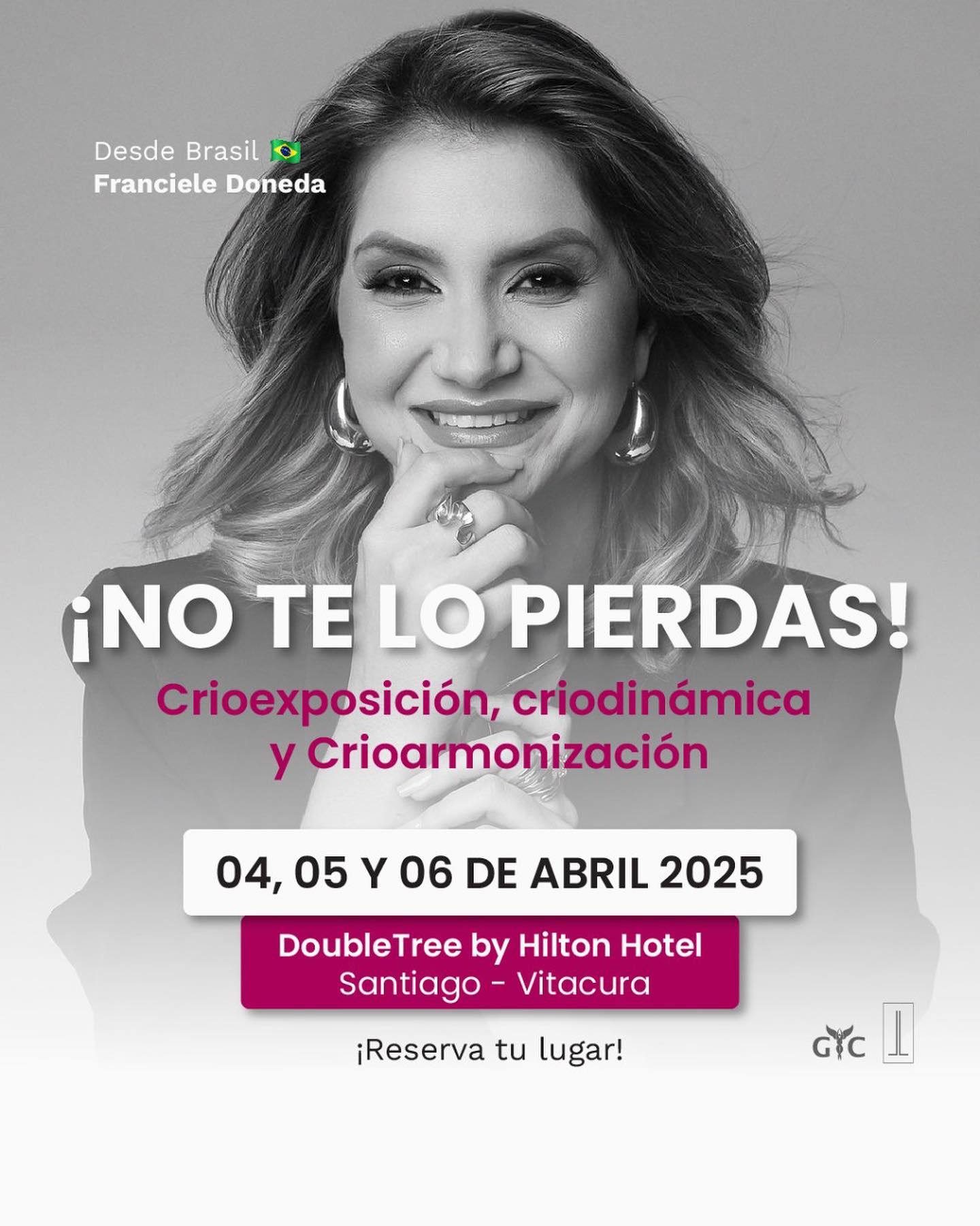 ¡Atención profesionales de la salud y la estética LATAM!✈️ ¿Quieres revolucionar tus resultados en criolipólisis?🧊🧊🔥 ¡Únete a nuestro evento exclusivo en CHILE!🇨🇱 Por primera vez en el país, llega el FRANCIELE DONEDA®️, una oportunidad única para aprender y aplicar técnicas innovadoras en CRIODINÁMICA, CRIOEXPOSICIÓN Y CRIOARMONIZACIÓN.☝🏻👩‍🎓 PRE VENTA EXCLUSIVA⬇️ Reserva tu lugar ahora y aprovecha: 🧊 3 días de capacitación intensiva 🧊 3 certificados para ampliar tu conocimiento y seguridad 🧊 Técnicas innovadoras y aplicaciones prácticas 🧊 Terapias complementarias y tecnología de vanguardia No te pierdas esta oportunidad única en Chile y en español.🙌🏻 Cupos limitados⏰⏰⏰ Deja tus datos en el InBox y te adjuntaremos programa con contenidos.
