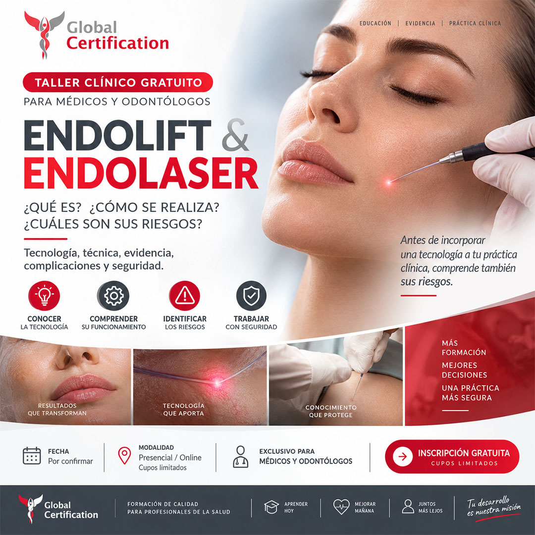 Taller de Endolift y Endoláser, sábado 15 de agosto 2026, gratuito con inscripción